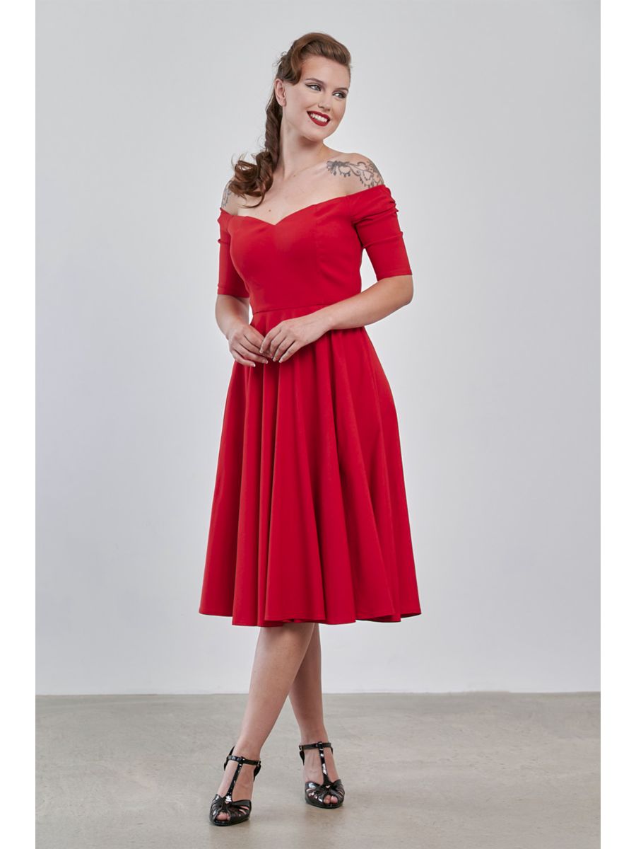 Banned Retro 50s Amalia Swing Dress-Red
