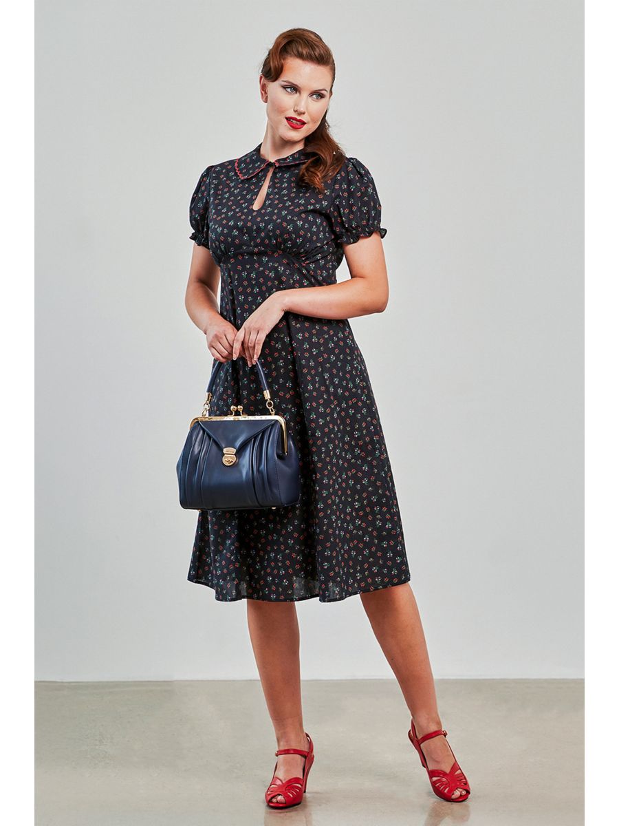 Banned Retro 40s June Flower Dress-Black