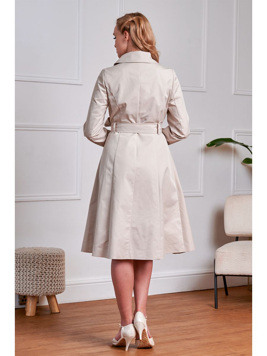 Banned 40s Retro Anita Trench Coat Beige-Beige