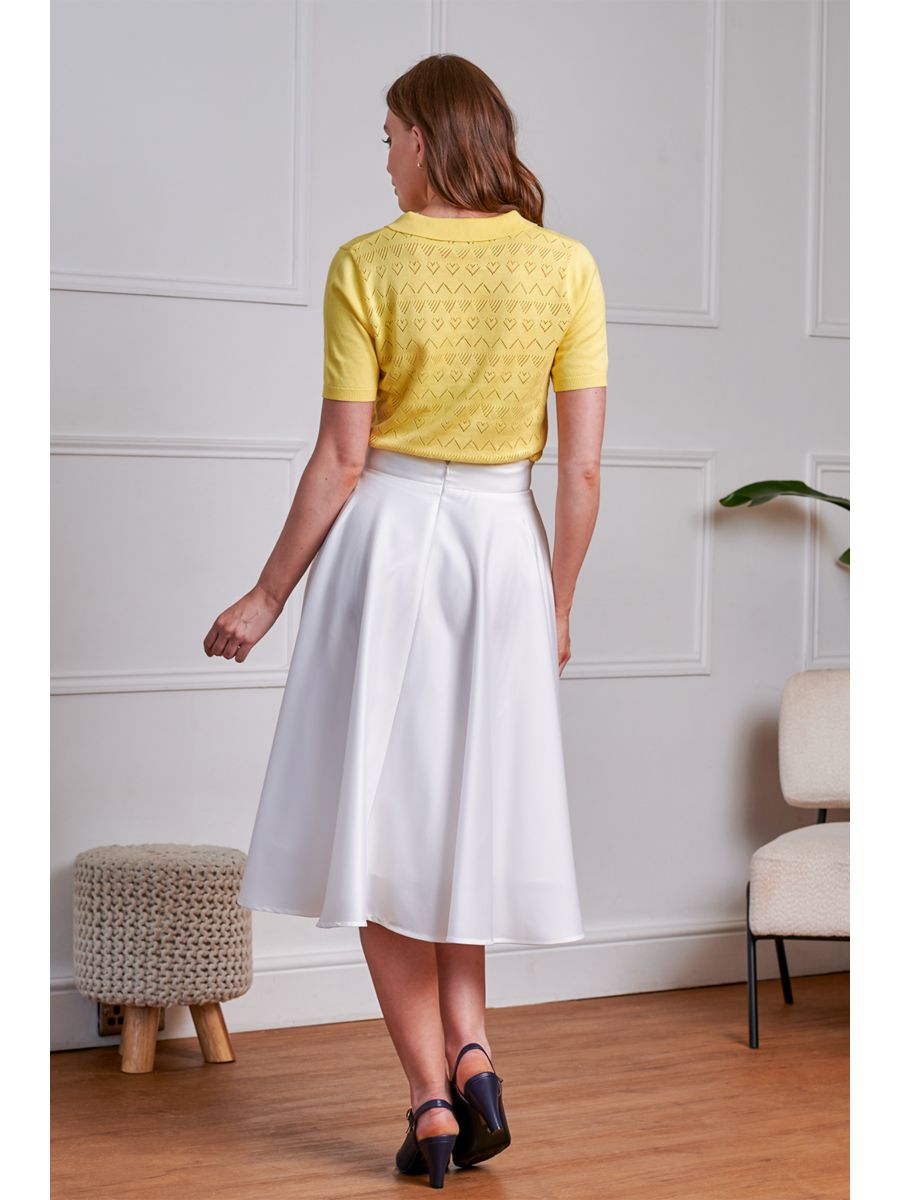BANNED Legacy 1950s Circle Panel Skirt | Vintage Style Swing Skirt-White