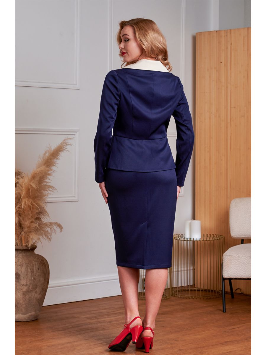 Banned Retro 50s Leonia Pencil Skirt-Navy