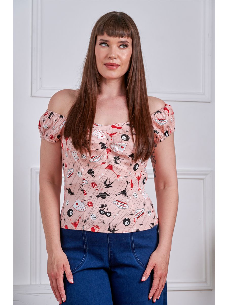 Banned Retro 50s Babe Viva La Vegas Top-Pink
