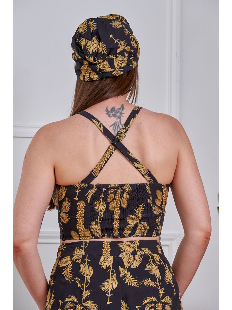 Banned Retro Aurora Golden Hour Crop Top-Black