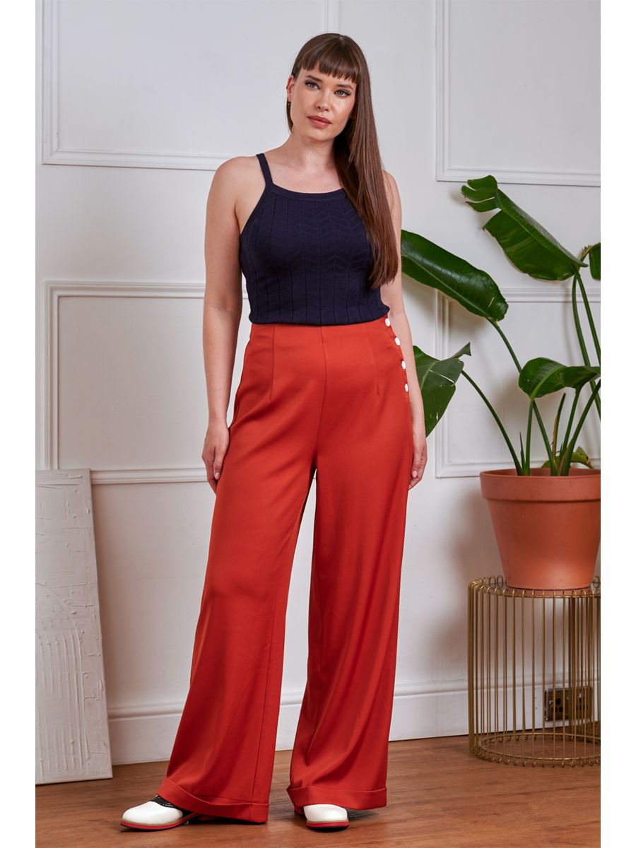 Banned Retro 50s Joy Knot Top-Navy