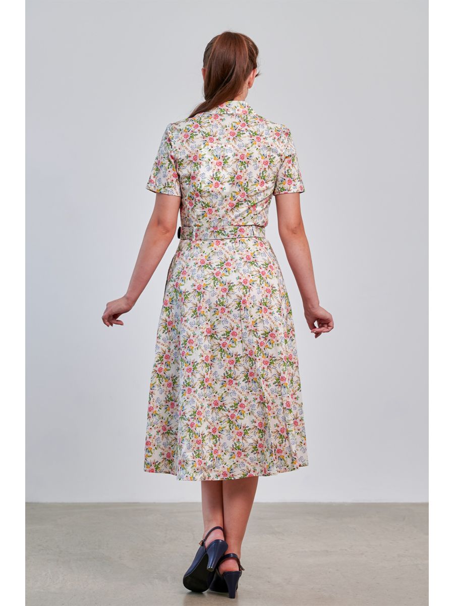 Banned Retro 40s Kate Bloom Dress-Cream