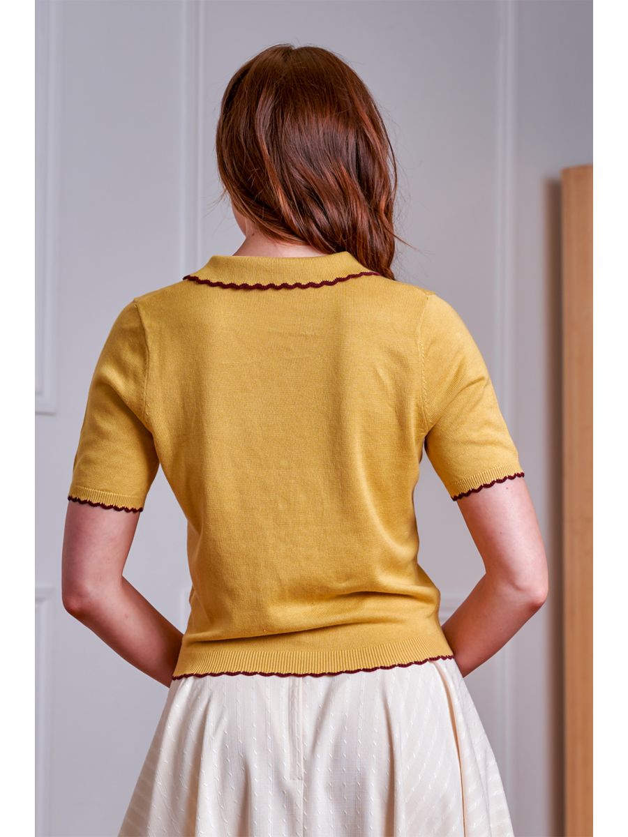 Banned Retro 50s Penny Flower Cardigan-Yellow