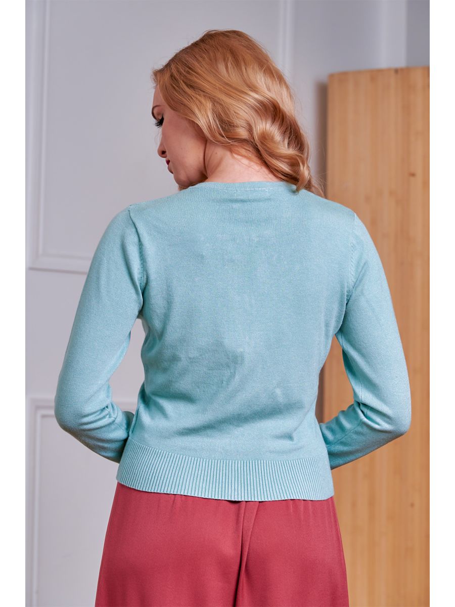 Banned Retro 50s Heritage Cherry Cardigan-Blue