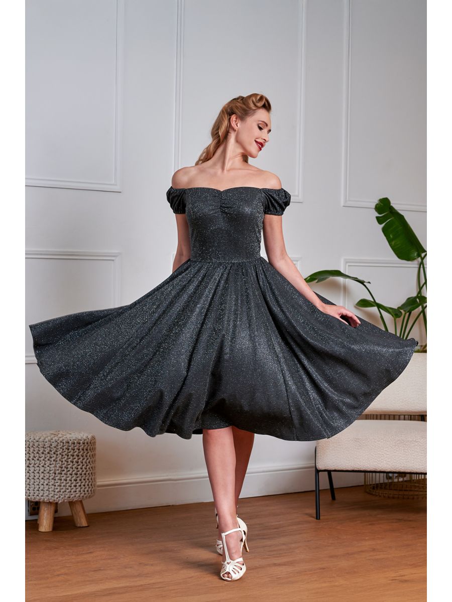 Banned Retro 50s Marilyn Sparkle Dress-Black