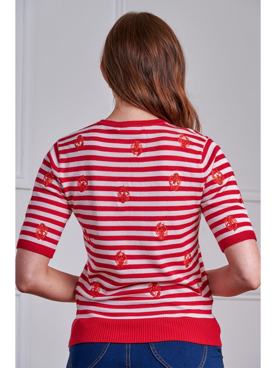 Banned Retro 50s Ruby Lobster Love Jumper-Red