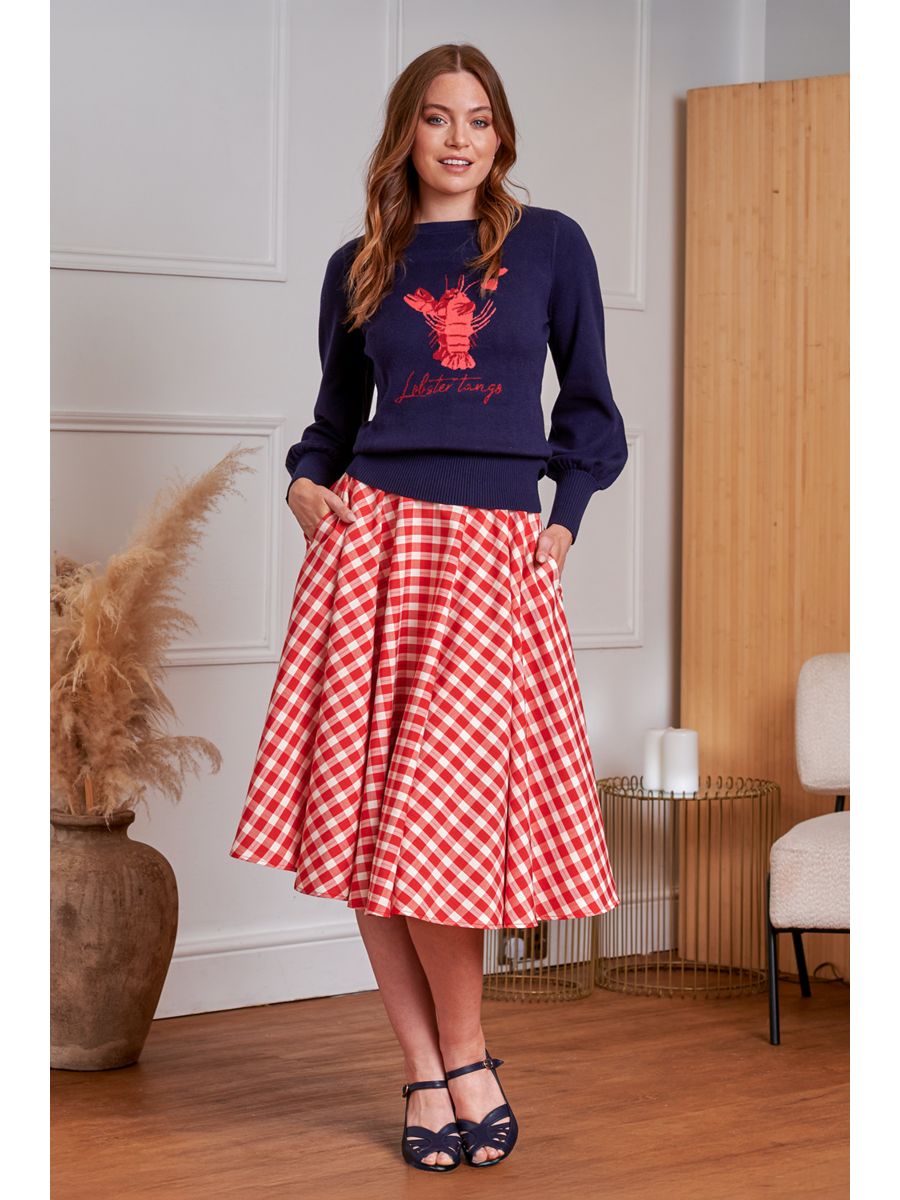 Banned Retro 50s Joy Lobster Jumper-Navy