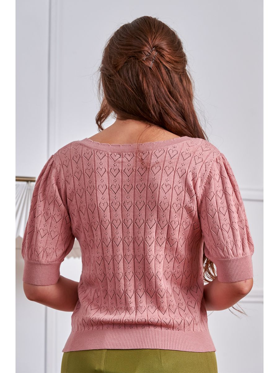 Banned Retro 50s Sweet Heart Cardigan-Pink