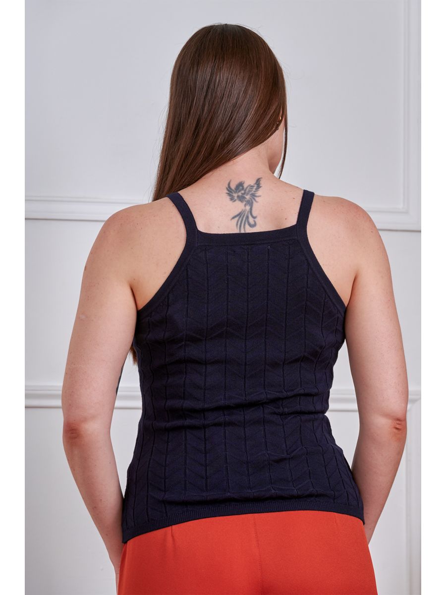Banned Retro 50s Joy Knot Top-Navy