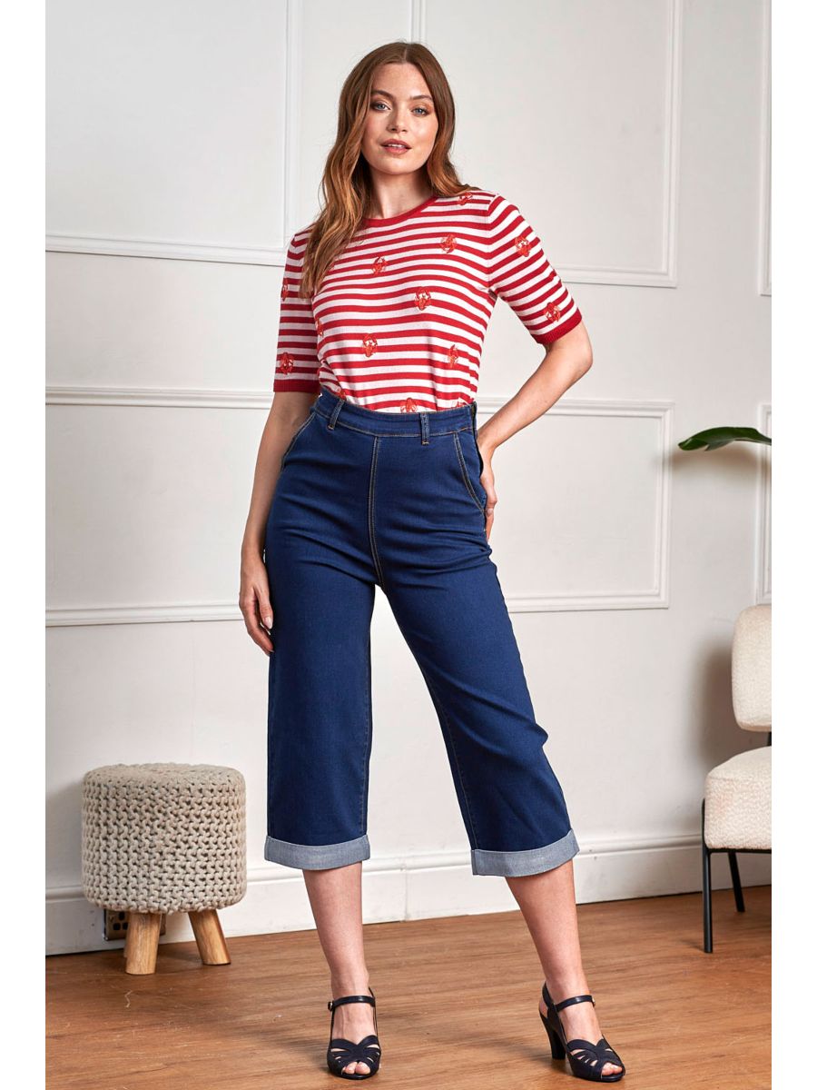 Mandy Love 50s Capri Jeans-Denim/Blue