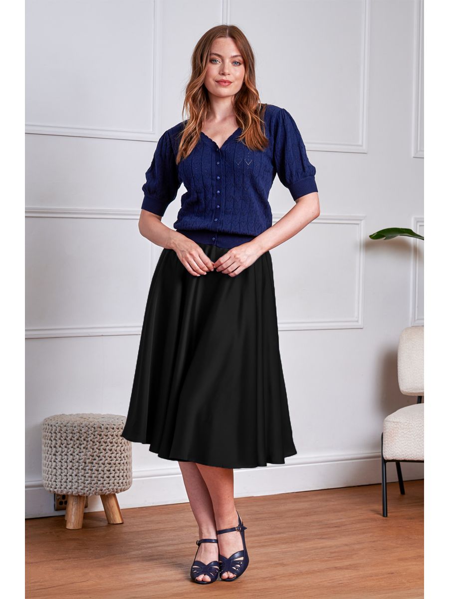 BANNED Legacy 1950s Circle Panel Skirt | Vintage Style Swing Skirt-Black