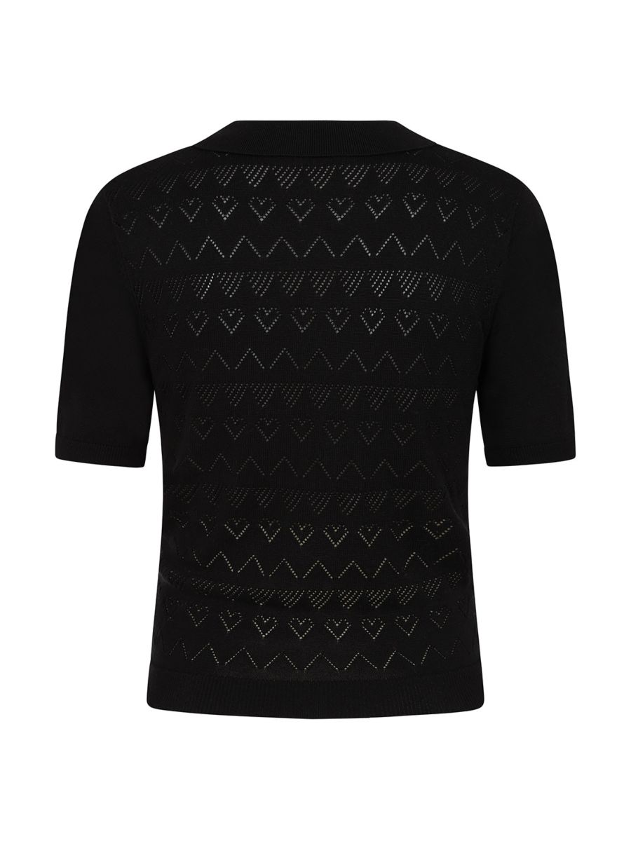 Banned Retro 50s Hearts Waves Cardigan-Black