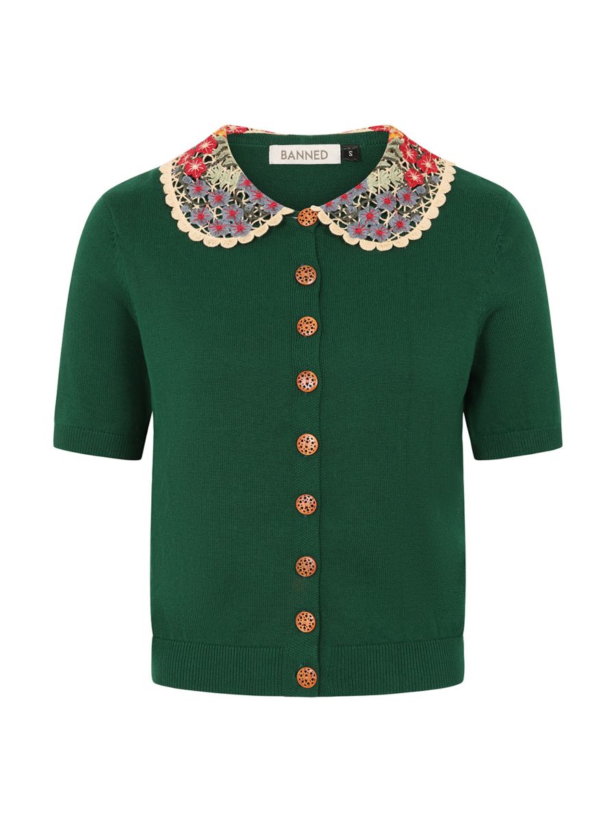 Banned Retro 50s Polly Summer Cardigan-Green