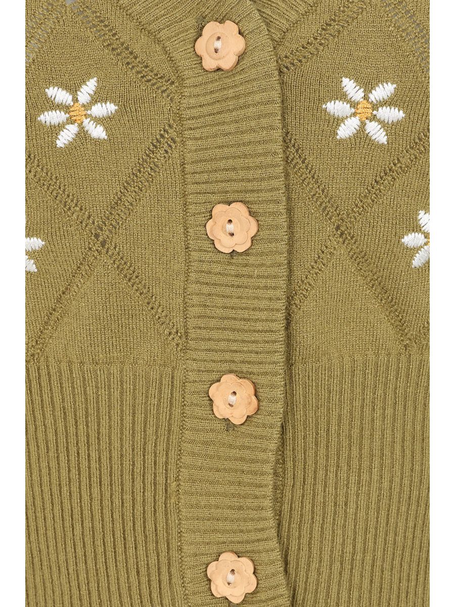 Banned Retro 50s Fearn Flower Cardigan-Green
