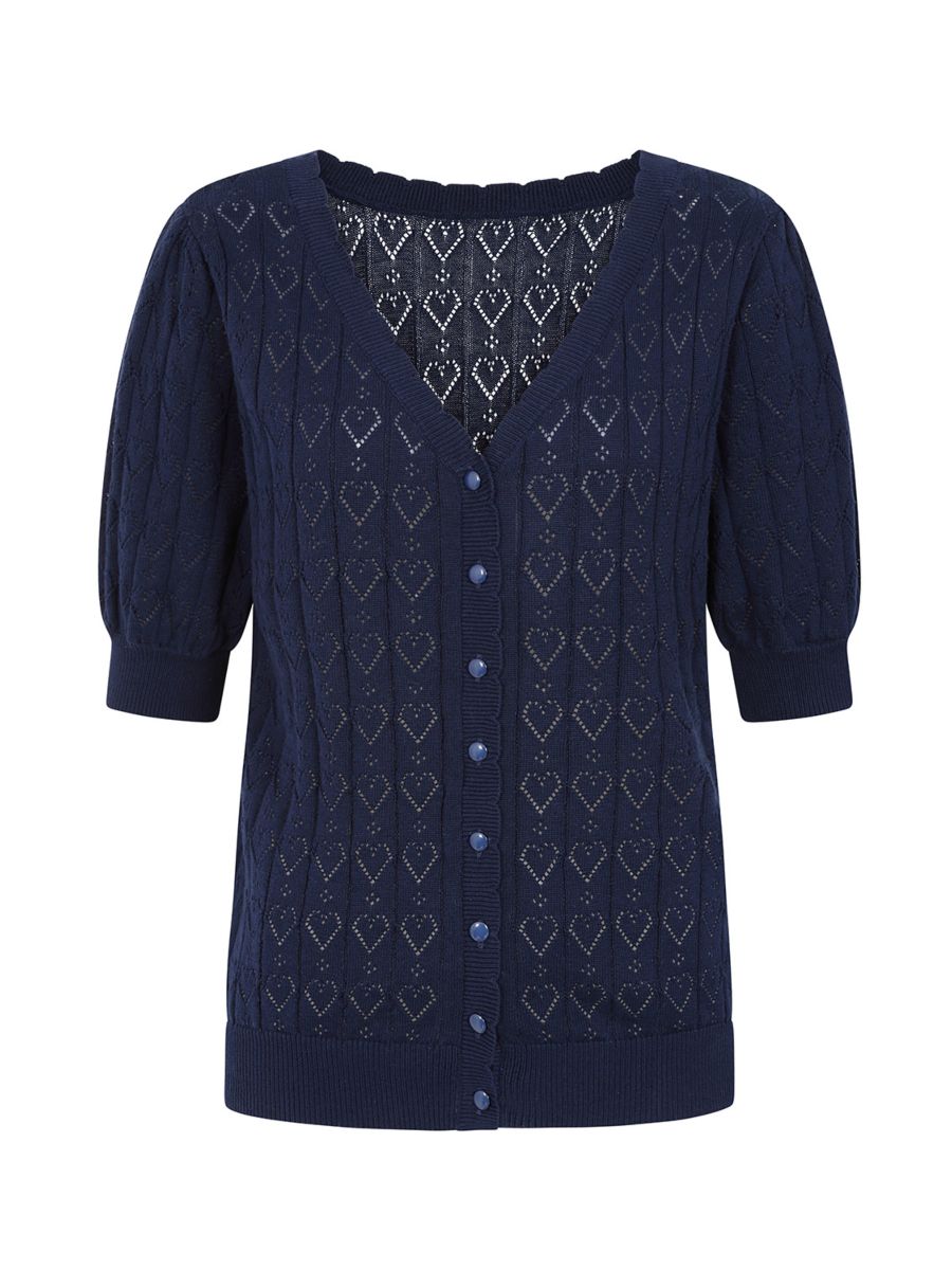 Banned Retro 50s Sweet Heart Cardigan-Navy