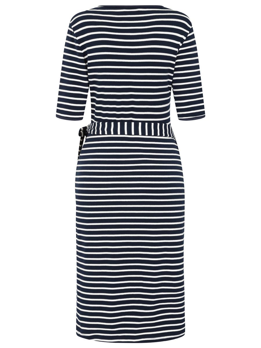 Banned Retro 40's May Stripe Dress-Navy