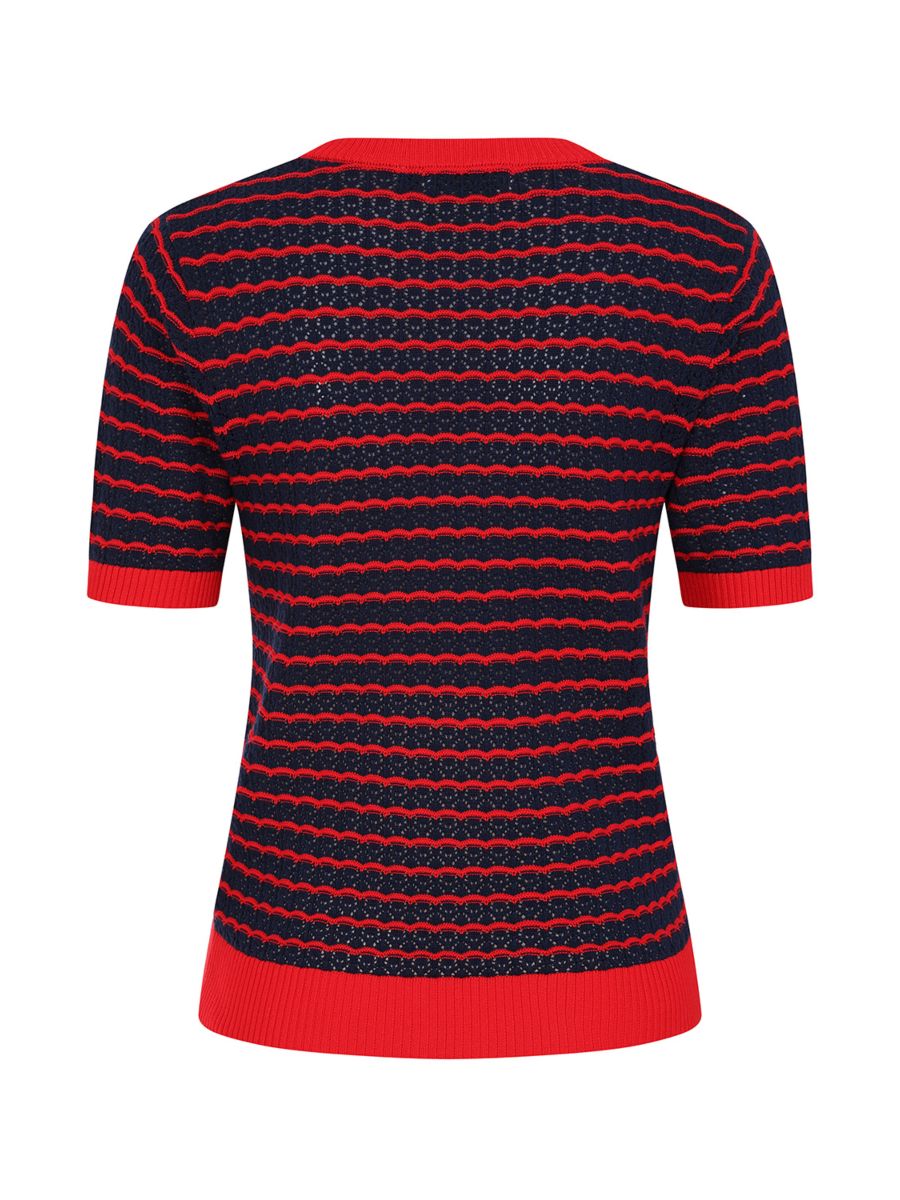 Banned Retro 40s Serena Jumper-Navy/Red