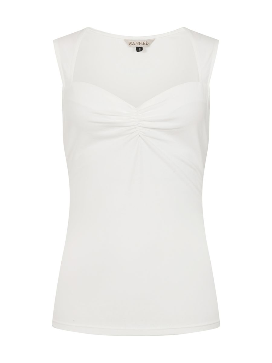 Banned Retro 50s Jade Jersey Top-White