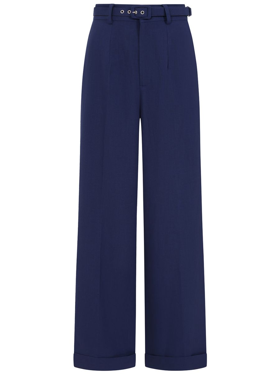 Banned Retro Joanna 40s High Waist Trousers-Navy