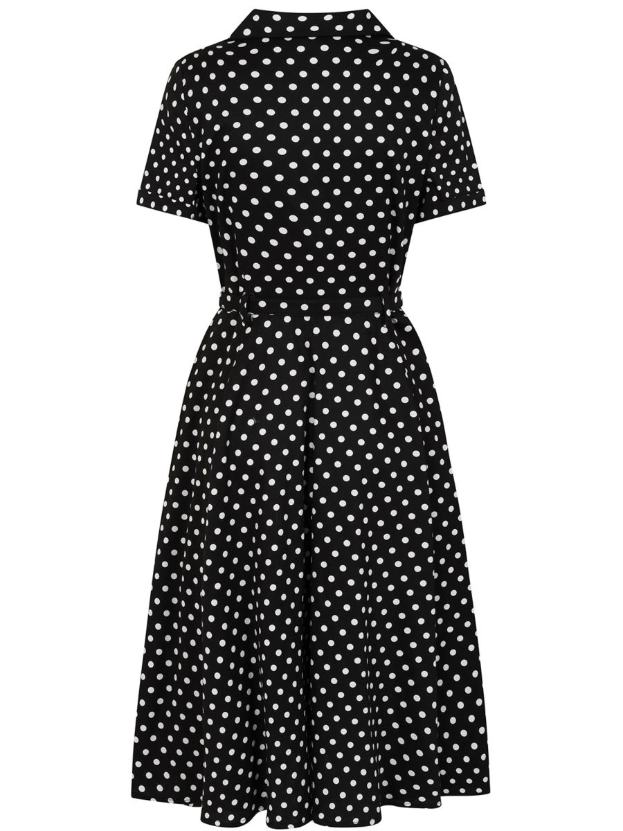 Banned Retro 50s Bella Polka Dot Swing Full Circle Dress-Black