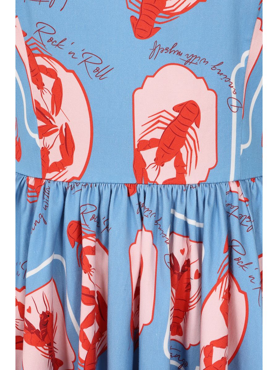 Banned Retro 50's Winnie Lobster Love Dress-Blue