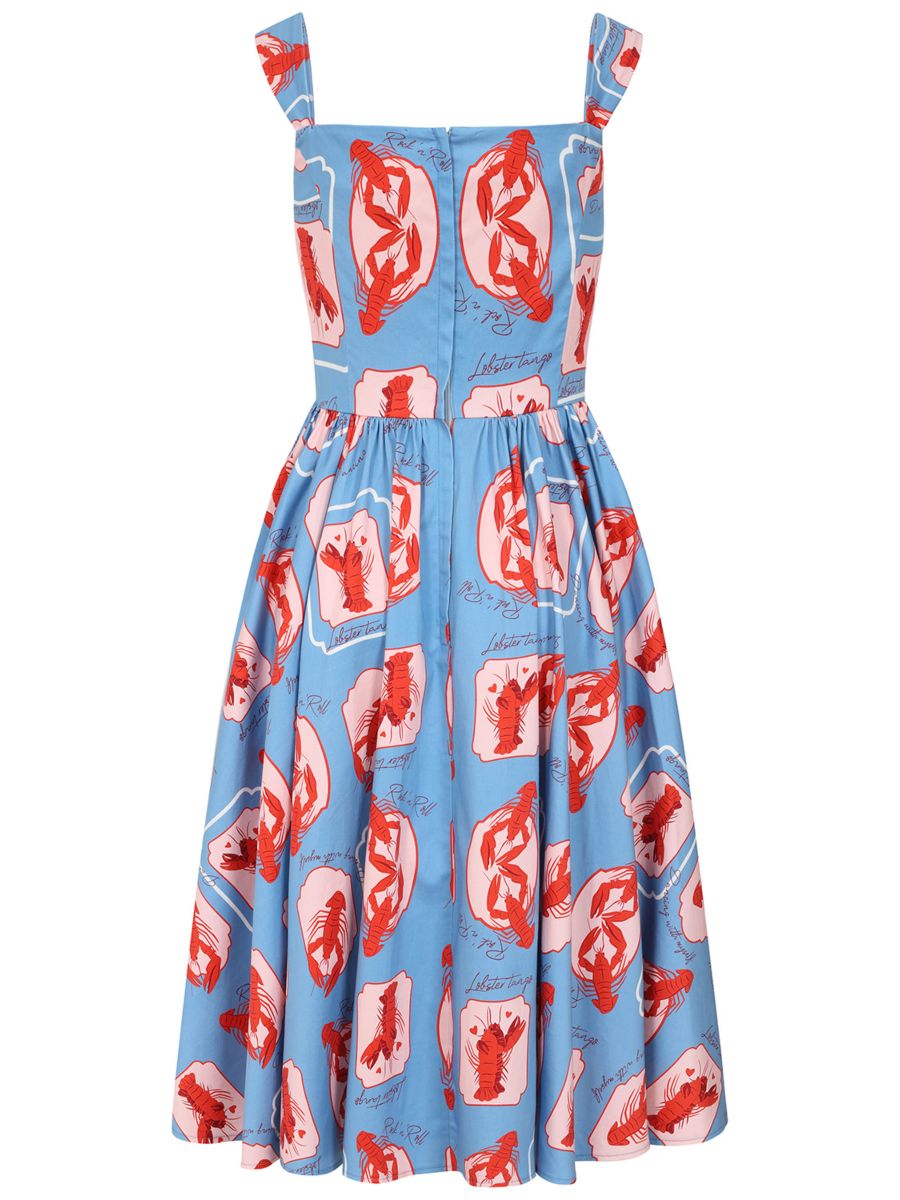 Banned Retro 50's Winnie Lobster Love Dress-Blue