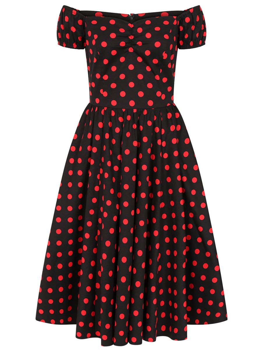 Banned Retro 50s Marilyn Spot Dress-Black