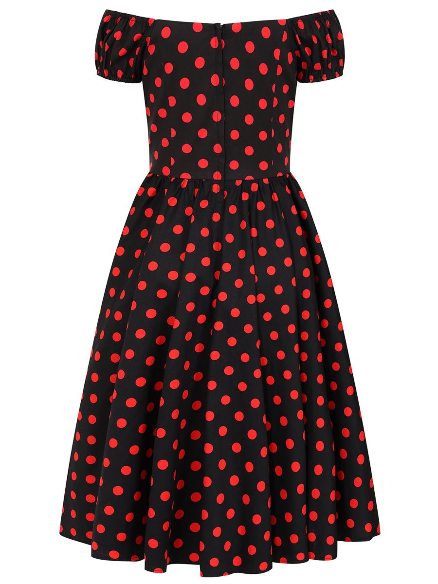 Banned Retro 50s Marilyn Spot Dress-Black