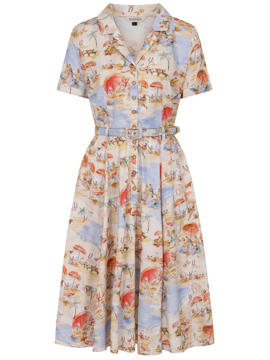 Banned Retro 50s Bella Retro Dress-Cream