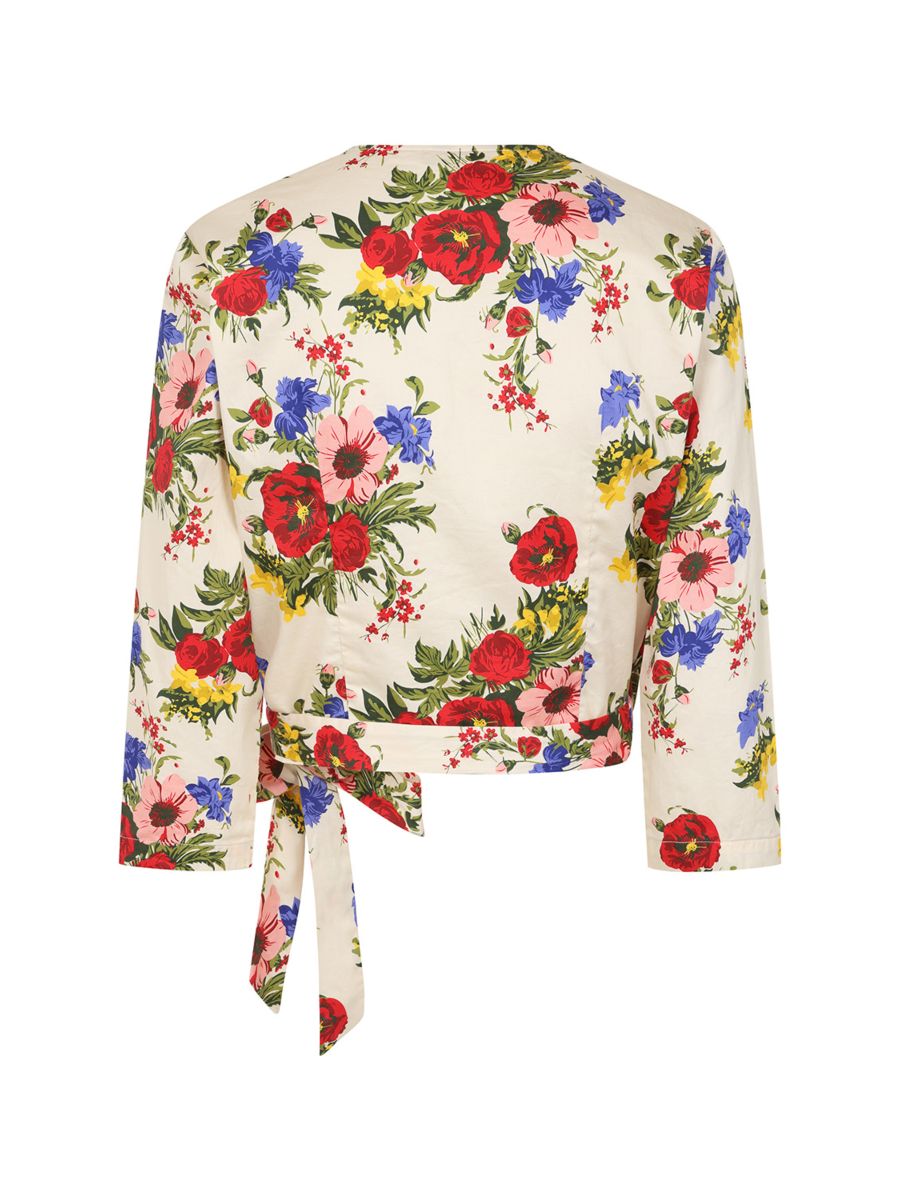 Banned Retro 40s Gracie 40s Floral Serenade Blouse-Cream
