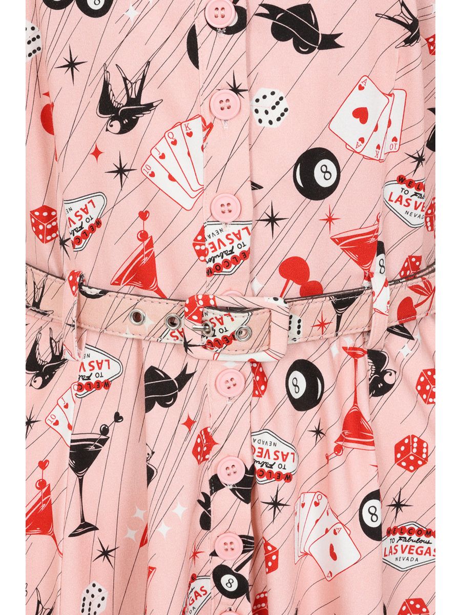 Banned Retro 50s Bella Viva Las Vegas Swing Dress-Pink