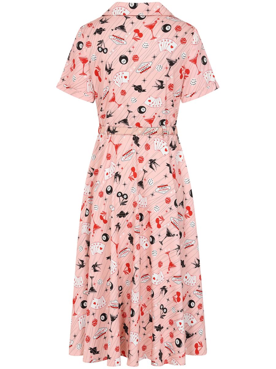 Banned Retro 50s Bella Viva Las Vegas Swing Dress-Pink