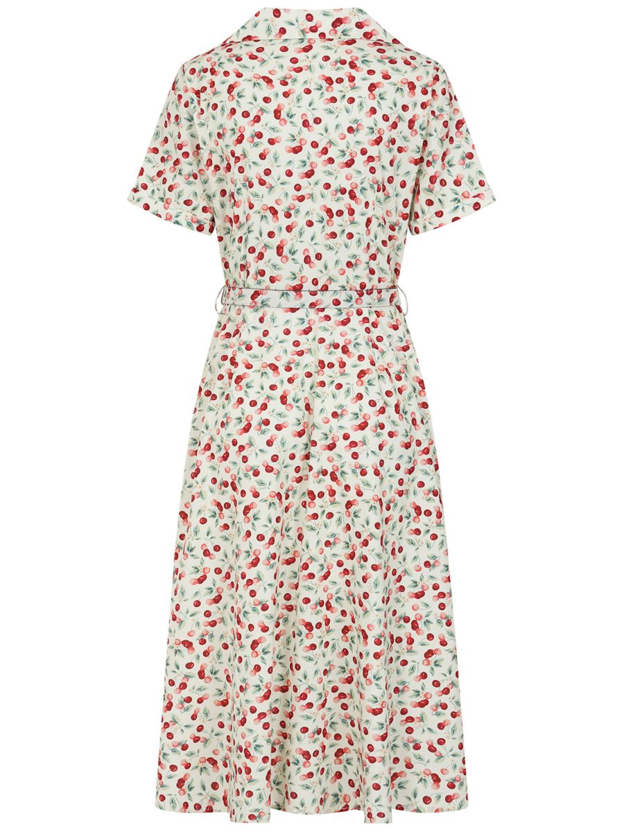 Banned Retro 40s Kate Cherry Dress-Cream