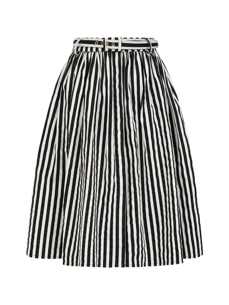Banned Retro 50s Mila Striped Circle Swing Skirt And-Black/White