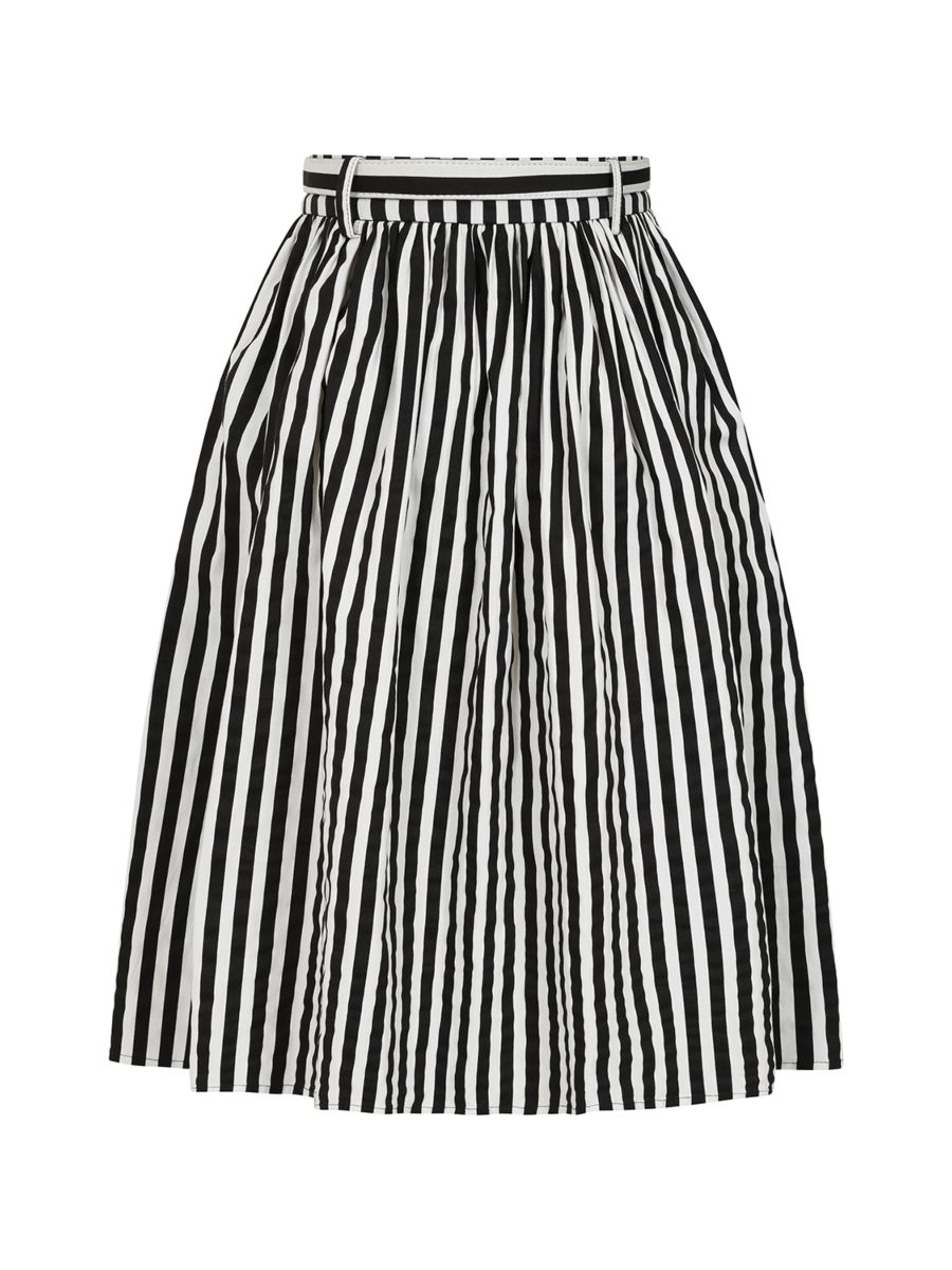 Banned Retro 50s Mila Striped Circle Swing Skirt And-Black/White