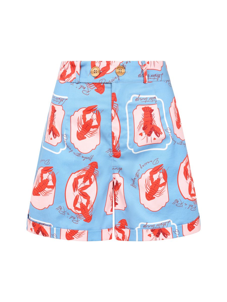 Banned Retro 50's June Lobster Love Shorts-Blue