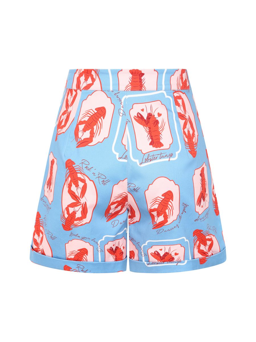 Banned Retro 50's June Lobster Love Shorts-Blue