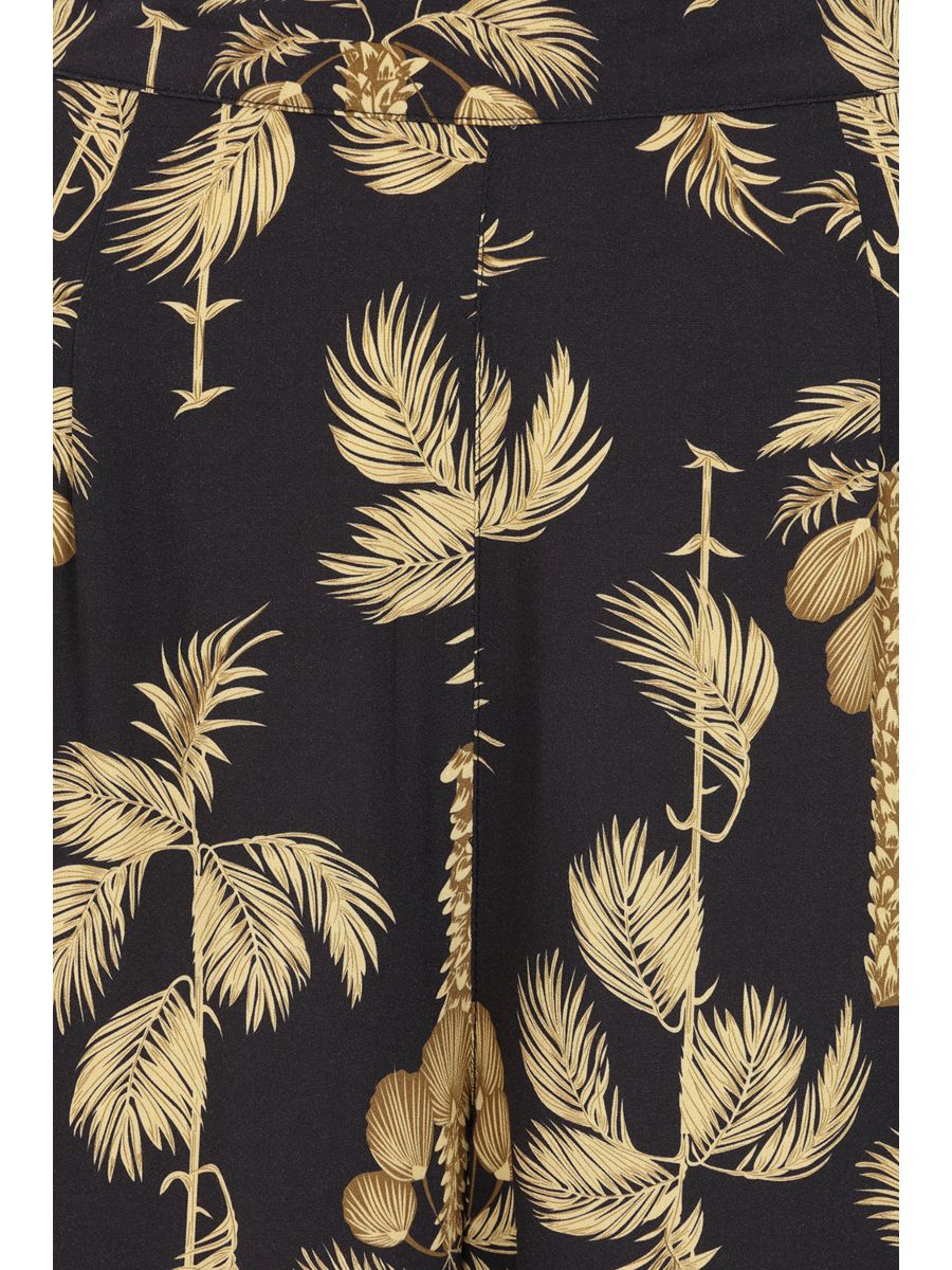 Banned Retro 40s Elizabeth Palazzo Golden Hour Palm Trousers-Black