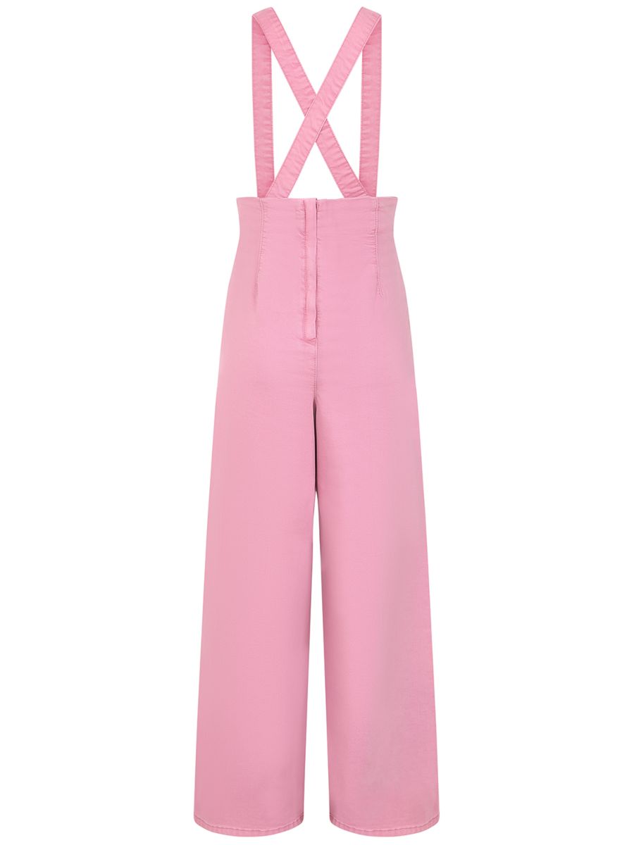 Banned Retro Jolene 50s High Waist Suspender Jeans-Dark Pink