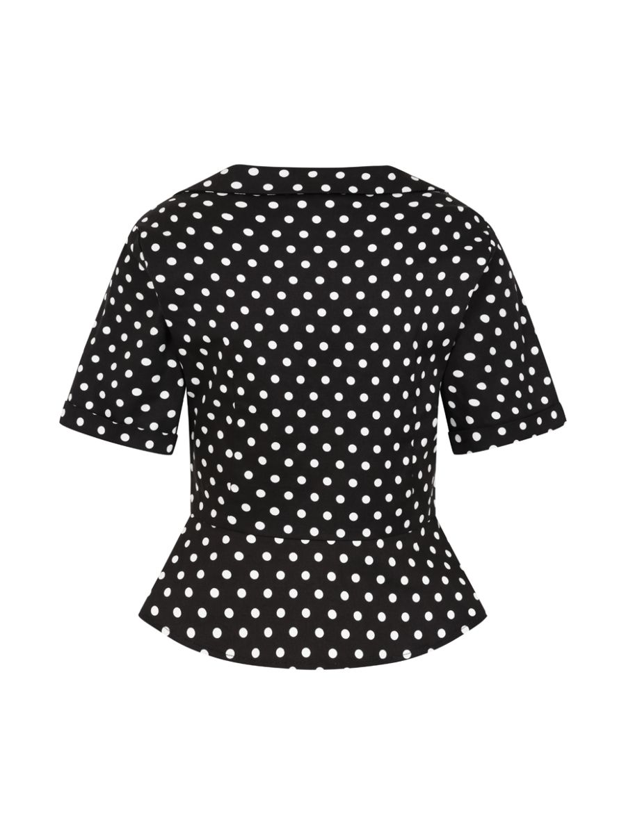 Banned Retro Marion Polka Dot Blouse And-Black