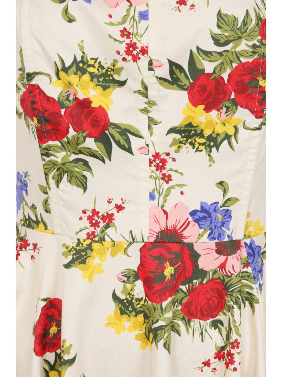 Banned Retro 50s Angelica Corset Floral Swing Dress-Cream