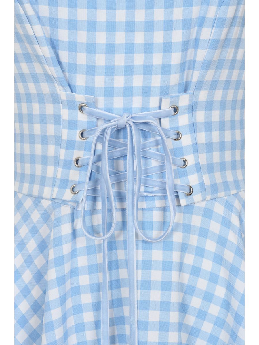 Banned Retro 50s Lola Gingham Swing Dress-Blue