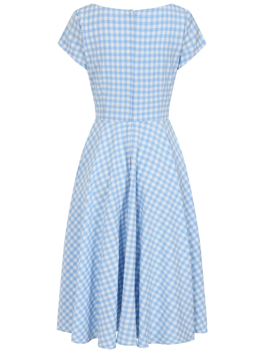 Banned Retro 50s Lola Gingham Swing Dress-Blue