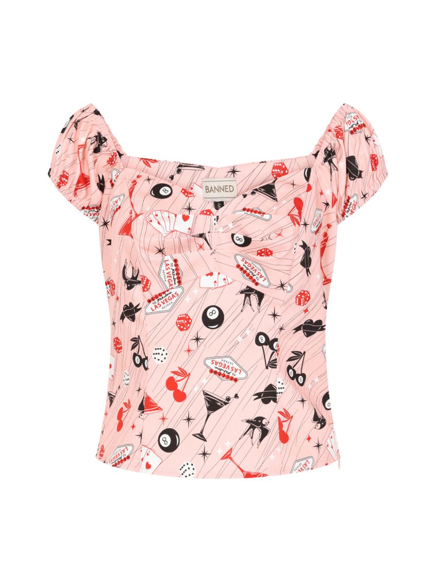 Banned Retro 50s Babe Viva La Vegas Top-Pink