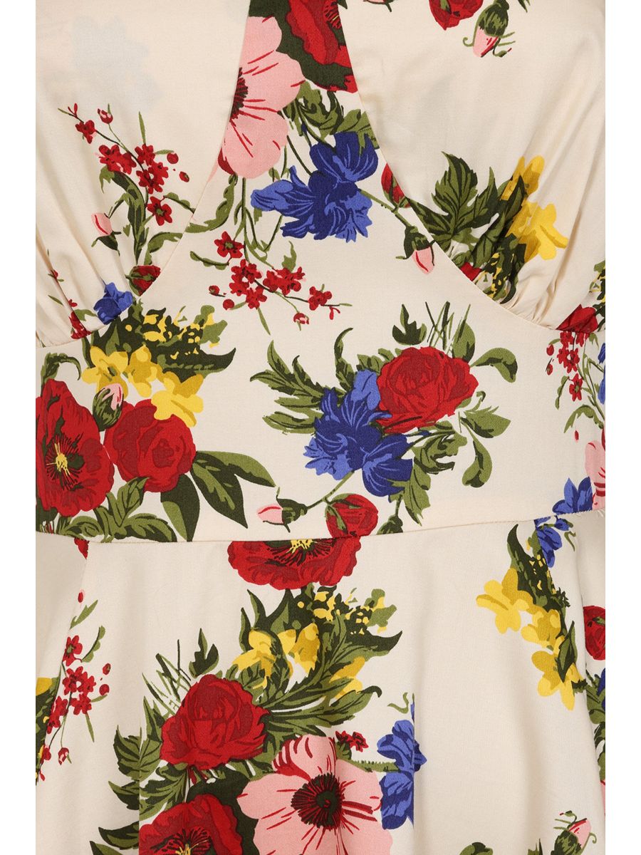 Banned Retro 50s Sophie Floral Serenade Swing Dress-Cream
