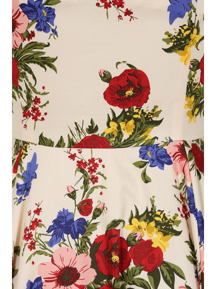 Banned Retro 50s Sophie Floral Serenade Swing Dress-Cream