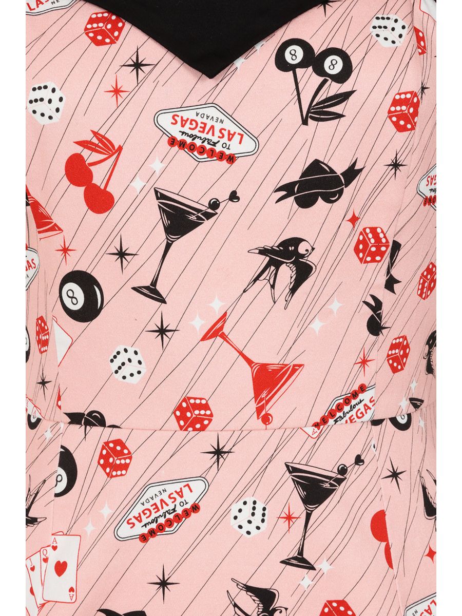 Banned Retro 50s Rhona Viva Las Vegas Pencil Dress-Pink